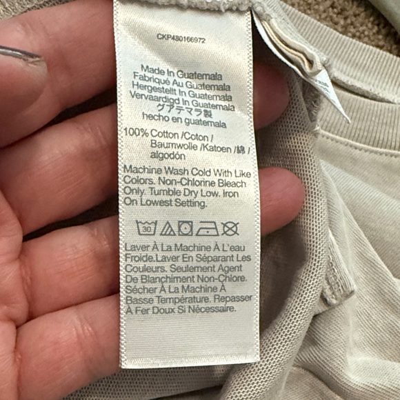 Women’s Madewell Oversized Boyfriend One-Pocket Greige T-Shirt Size XXS - Picture 6 of 7